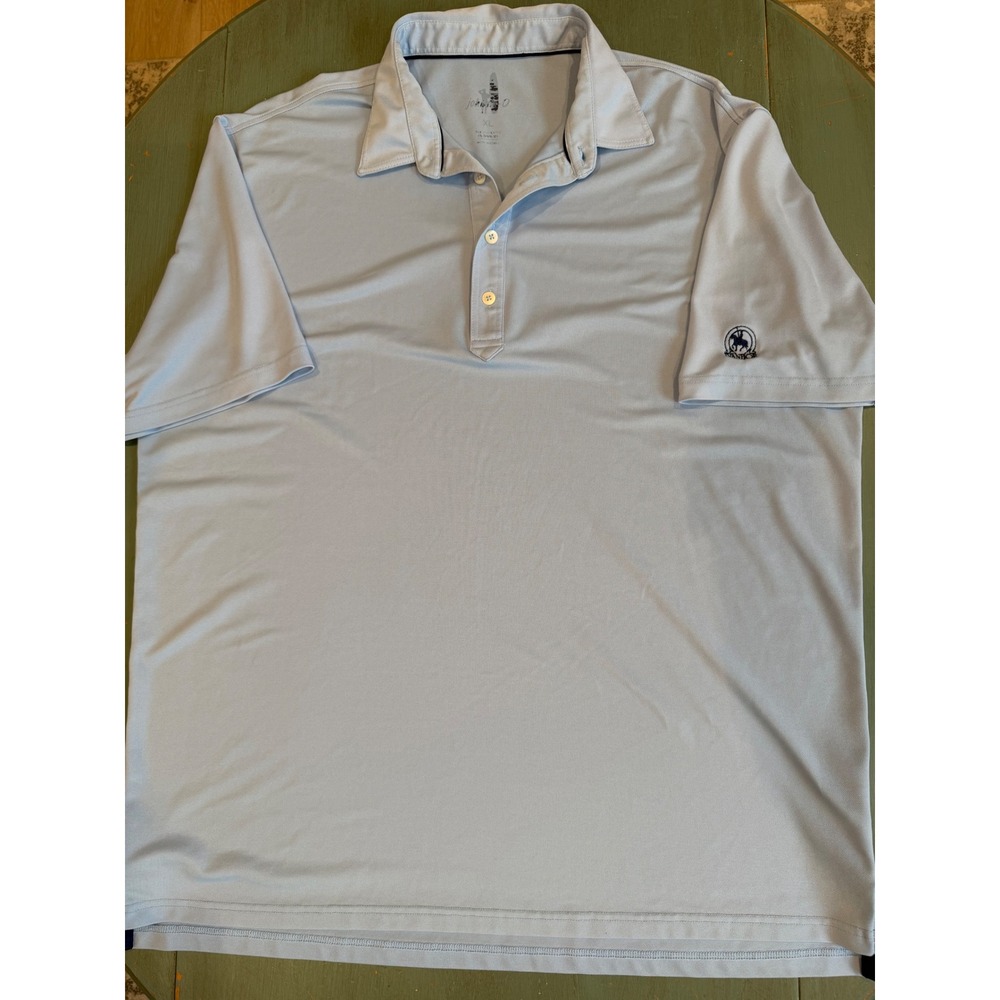 Johnnie-O Mens Gulf Blue Performance Polo Shirt XL JMPO1740 Ivanhoe Logo